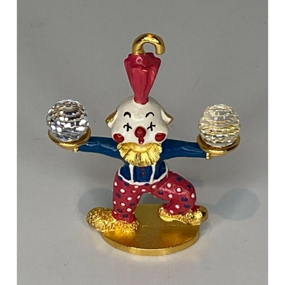 Spoontiques Pewter Circus Clown Swarovski 2 Crystal Balls Figurine C/M445